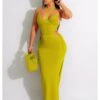Sexy Hollowed Out Split Hem Sleeveless Long Dress -Women's Clothing Shop P 20230315142048028 881