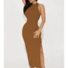 Women Slit Plain Sleeveless Maxi Dress -Women's Clothing Shop P 20230406170221686 754