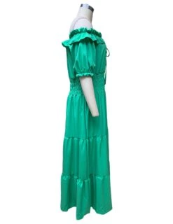 Casual Pure Color Puff Sleeve Short Sleeve Dress -Women's Clothing Shop P 20230410105434580 285