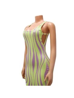 Sexy Tight Irregular Printing Green Sleeveless Dress -Women's Clothing Shop P 20230411194035259 238