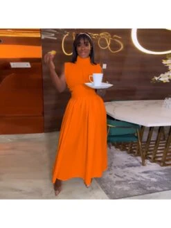 Women's Pure Color Sleeveless Long Dress