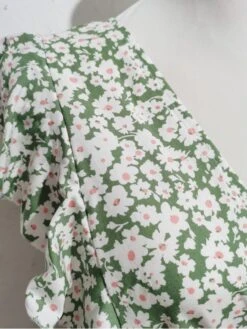 Summer Floral Ruffle Short Sleeve Slit Dress -Women's Clothing Shop P 20230503150003817 512