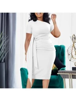 Summer Bandage Pure Color Women's Dress