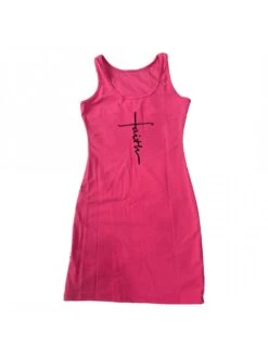 Letter Print Sleeveless Slim Mini Dress -Women's Clothing Shop P 20230517210125761 781