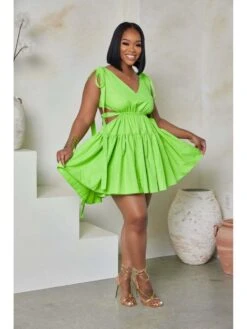 Sexy Solid Backless Ruched Dress