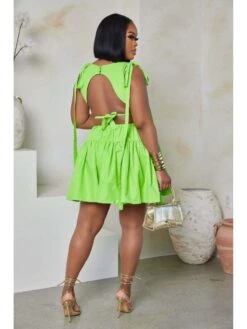 Sexy Solid Backless Ruched Dress -Women's Clothing Shop P 20230522100135824 319