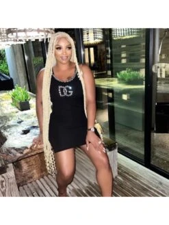 Sexy Hot Drilling Sleeveless Bodycon Dress