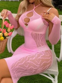 Women's Hollowed Out See Through Sexy Dress