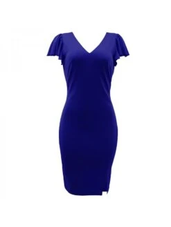 Women's Casual Ruffled Sleeve Solid Dress -Women's Clothing Shop P 20230609205647565 665