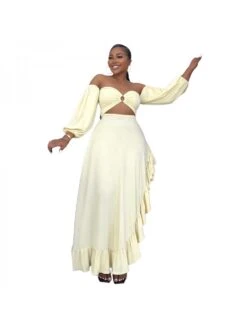 Women's Sexy Irregular Ruffle Split Dress