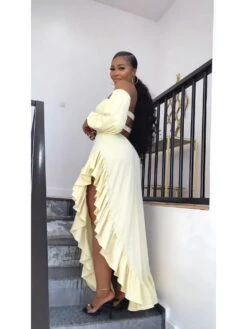 Women's Sexy Irregular Ruffle Split Dress -Women's Clothing Shop P 20230610195309468 375