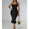 Halter Backless Solid Sleeveless Dress -Women's Clothing Shop P 20230612102601204 830
