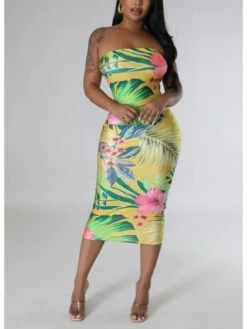 Women's Casual Printed Sleeveless Dress