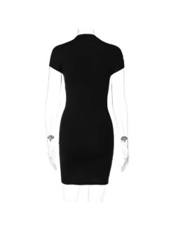 Fashion Hot Drilling Short Sleeve Slim Dress -Women's Clothing Shop P 20230614172655152 482
