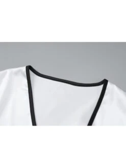 Women's V-Neck Bow Patchwork Dress -Women's Clothing Shop P 20230615122848103 321