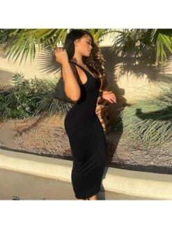 Sexy Backless Tight Maxi Dress