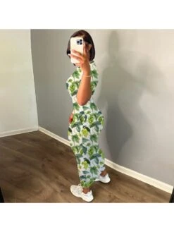 Round Neck Short Sleeve Dress -Women's Clothing Shop P 20230630141623862 655