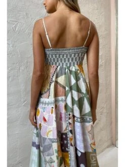 Gray Printing Long Sleeveless Dress -Women's Clothing Shop P 20230704173926634 857