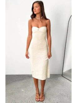 Knitting Backless Long Sleeveless Dress