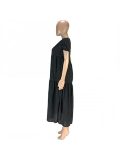 Women's Patchwork Pure Color Short Sleeve Dress -Women's Clothing Shop P 20230710213606099 721