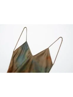 Elegant Satin Print Spaghetti Straps Maxi Dress -Women's Clothing Shop P 20230712125829023 188