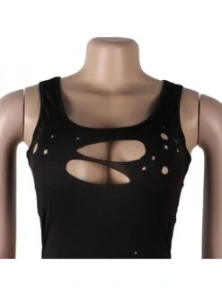 Women's Sexy Ripped Hollowed Out Pure Color Dress -Women's Clothing Shop P 20230713135944883 101
