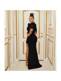 Women's Sexy Split Hem Hollowed Out Solid Dress -Women's Clothing Shop P 20230720142649621 706