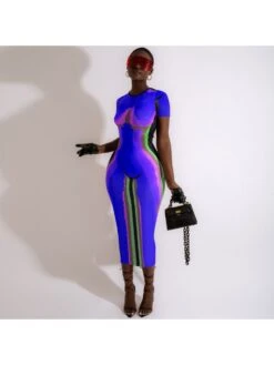 Women's Casual Printing Long Sleeve Dress