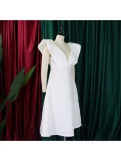 Magenta Pink Backless Deep V Ruffled Sleeve Banquet Dress -Women's Clothing Shop P 20230728192132244 893