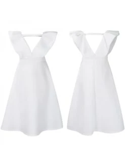 Magenta Pink Backless Deep V Ruffled Sleeve Banquet Dress -Women's Clothing Shop P 20230728192136965 586