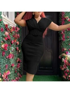 Women's Casual Lace Up Pure Color Dress