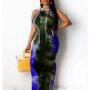 Sexy Tie Dyed Sleeveless Maxi Dress -Women's Clothing Shop P 20230728220308822 748