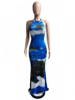 Sexy Tie Dyed Sleeveless Maxi Dress -Women's Clothing Shop P 20230728220314013 395