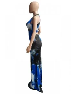Sexy Tie Dyed Sleeveless Maxi Dress -Women's Clothing Shop P 20230728220316309 422