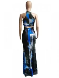Sexy Tie Dyed Sleeveless Maxi Dress -Women's Clothing Shop P 20230728220318599 593