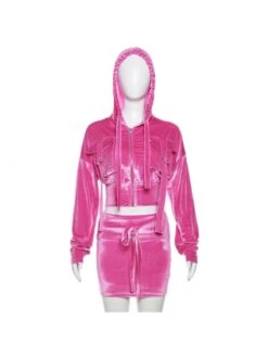 Pure Color Hooded Open Cardigan Pocket Short Casual Dress Suit -Women's Clothing Shop P 20230825153531740 148