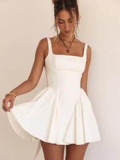 Sexy Backless Splicing Short Dress