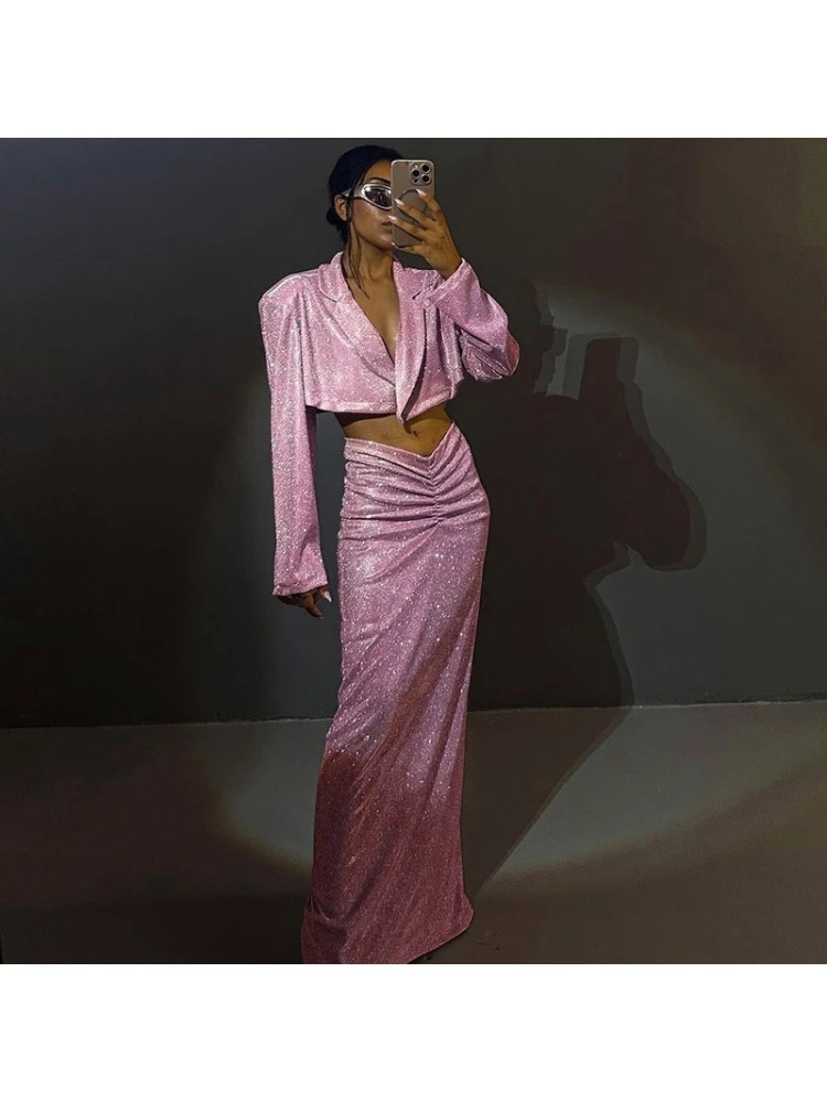 Pure Color Long Sleeve Short Wrap Hip Dress Set 3 Pure Color Long Sleeve Short Wrap Hip Dress Set