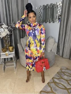 Colorful Tie Dyed Printing Casual Dress -Women's Clothing Shop P 20230901105329800 151