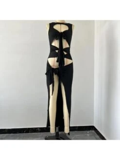 Hollow Out Strappy Open Back Irregular Sleeveless Dress -Women's Clothing Shop P 20230902130233172 298