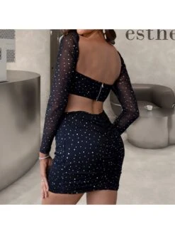 Wrap Hip Short Dress Suit With Long Sleeve Short Top 11 Wrap Hip Short Dress Suit With Long Sleeve Short Top -Women's Clothing Shop P 20230905125522265 813