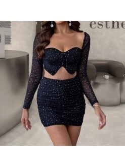 Wrap Hip Short Dress Suit With Long Sleeve Short Top 12 Wrap Hip Short Dress Suit With Long Sleeve Short Top -Women's Clothing Shop P 20230905125524816 642