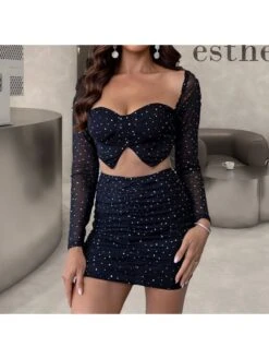 Wrap Hip Short Dress Suit With Long Sleeve Short Top 13 Wrap Hip Short Dress Suit With Long Sleeve Short Top -Women's Clothing Shop P 20230905125527324 432