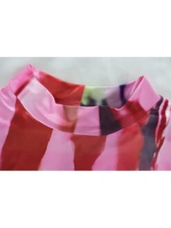 Print Color Matching Sleeveless Bodycon Dress -Women's Clothing Shop P 20230912102356773 657