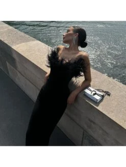 Solid Color Deep V Sexy Tight Sleeveless Dress -Women's Clothing Shop P 20230914150543852 178