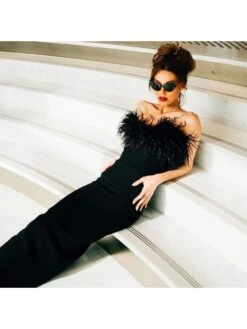 Solid Color Deep V Sexy Tight Sleeveless Dress -Women's Clothing Shop P 20230914150546377 188