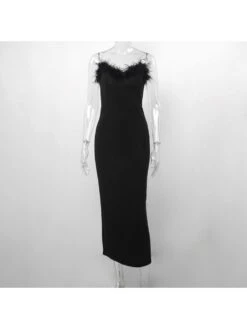 Solid Color Deep V Sexy Tight Sleeveless Dress -Women's Clothing Shop P 20230914150551376 788