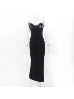 Solid Color Deep V Sexy Tight Sleeveless Dress -Women's Clothing Shop P 20230914150556177 957