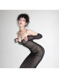 Solid Color Off Shoulder Slim Dress -Women's Clothing Shop P 20231007103004773 594