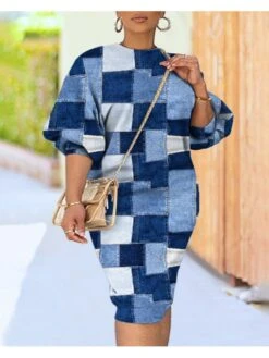 Colorblock Mid-rise Fitted Short Dress